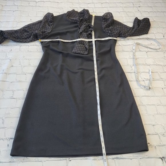 Calvin Klein black blouson style sleeve midi dress size 12 - Picture 4 of 13